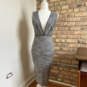 Deep plunge cocktail dress